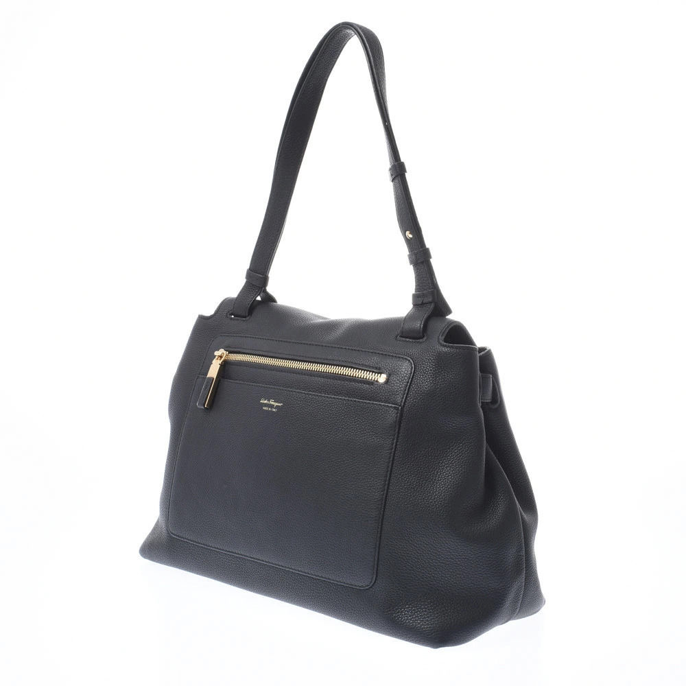 Salvatore Ferragamo Hobo Bag Calfskin Black